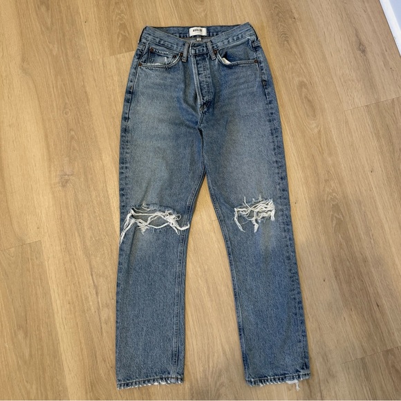 Agolde Denim - Agolde Riley High Rise Straight Crop in Escalate